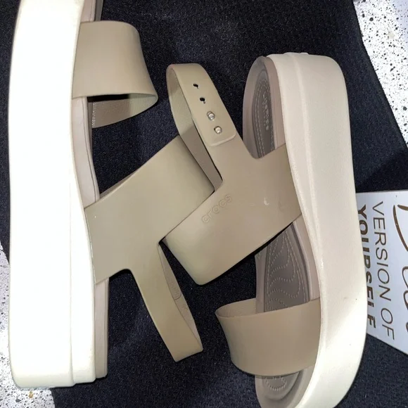 Crocs Women’s Platform Sandal in Dark Beige - Picture 4 of 11